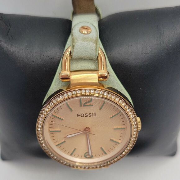 Fossil Georgia ES3467 Women's Gray Leather Analog Dial Quartz Wrist Watch DE636 - Picture 4 of 10